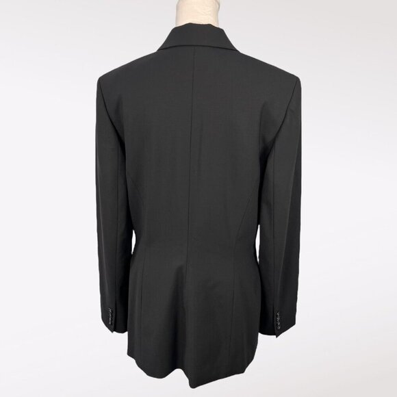 Y2K Classiques Entier Black Wool Blend Blazer Womens Size 6 - Picture 5 of 11